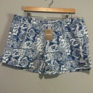 NEW PATAGONIA W BARELY BAGGIES SHORTS  2 1/2 in Crash Endless Blue Size XL